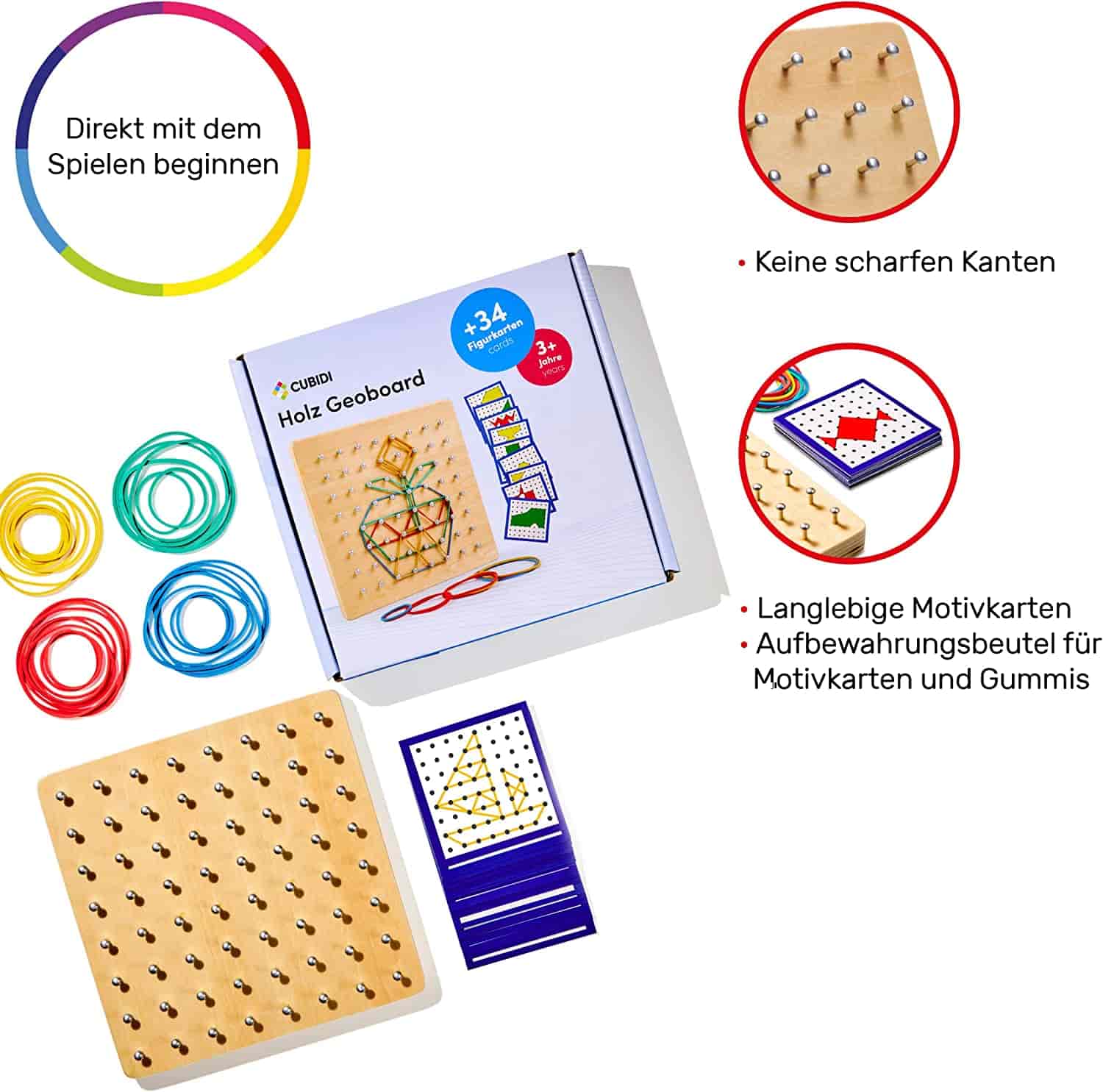 Geoboard - Motorikspielzeug aus Holz - CUBIDI