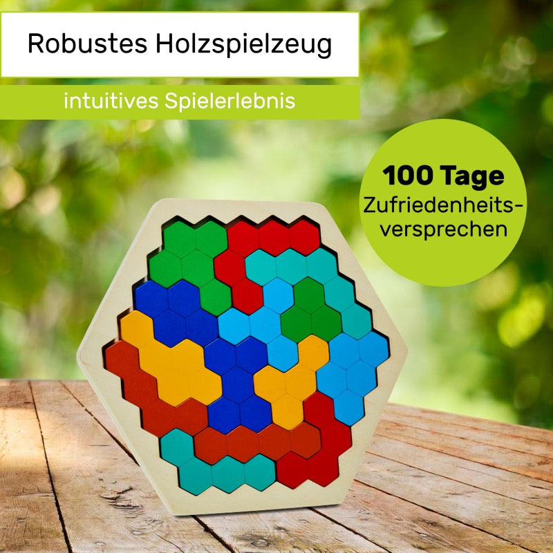 Hexagon Holz-Puzzle - CUBIDI