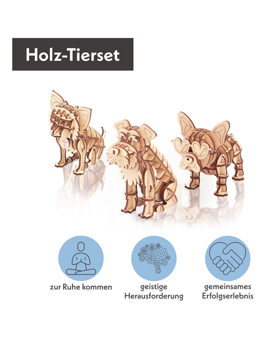 Holz-Tierset LEUKIP - CUBIDI