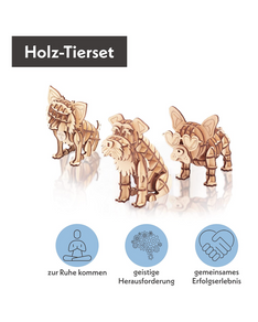 Holz-Tierset LEUKIP - CUBIDI