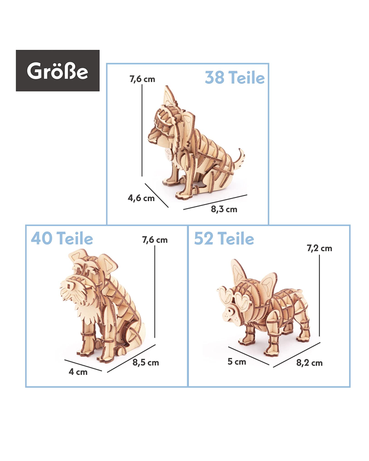 Holz-Tierset LEUKIP - CUBIDI