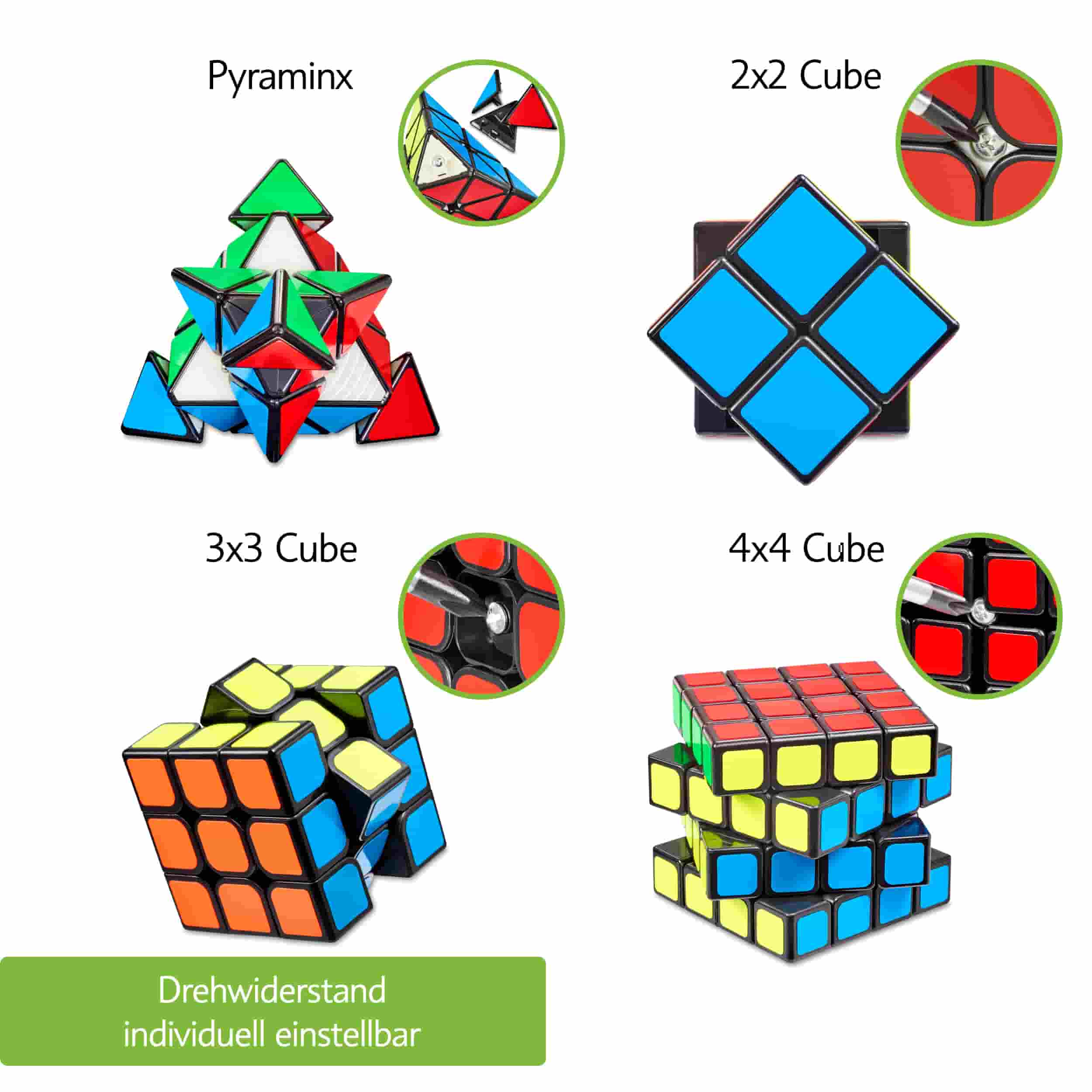 Zauberwürfel Set - 4-teilig - CUBIDI